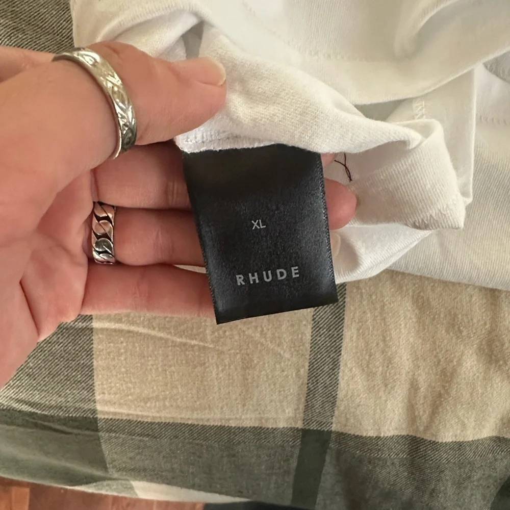 NWT Rhude Logo-Embroidered Cotton T-Shirt 'Bordeaux/White' XL - Picture 6 of 7